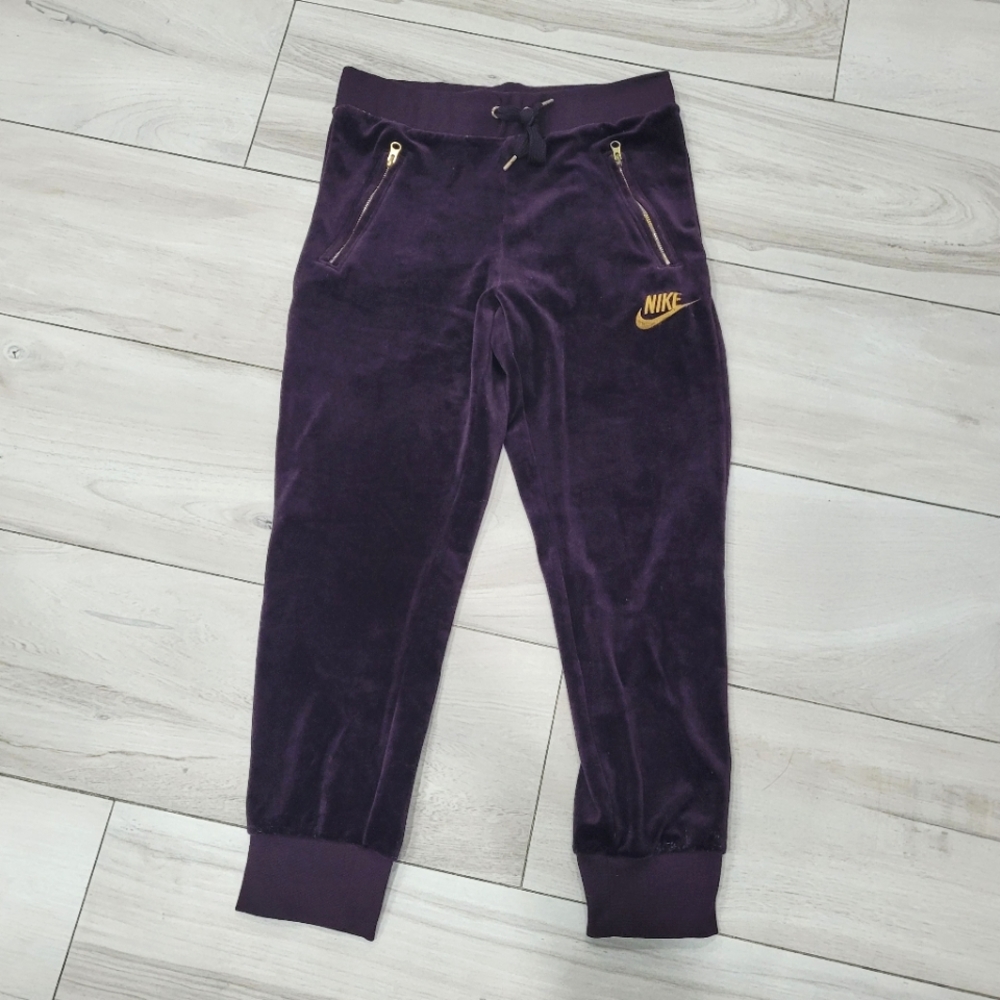 Nike Velvety Velour Purple Joggers medium